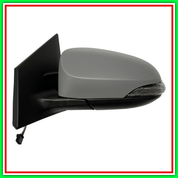 Retrovisore Sinistro Elettrico-Termico Con Primer-Con Fanale-Convesso-Cromato Toyota Auris-(Anno 2013-2015)