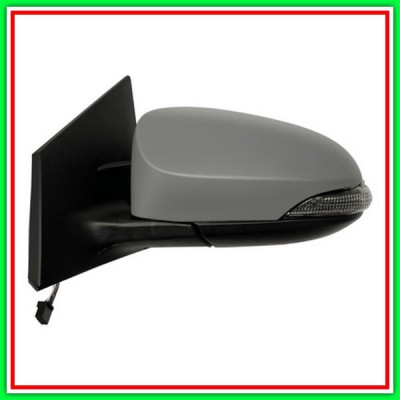 Retrovisore Sinistro Elettrico-Termico Con Primer-Con Fanale-Convesso-Cromato Toyota Auris-(Anno 2013-2015)