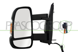 RETROVISORE SINISTRO-ELETTRICO-NERO-TERMICO-CON FANALE ARANCIO-CONVESSO-BRACCIO MEDIO-8 PINS FIAT - DUCATO - Mod. 08/06 - 05/14