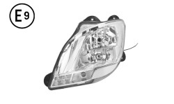 FARO SINISTRO ELETTRICO SENZA MOTORE SENZA LAMPADINA (H7-H1-PY21W-LED) OMOLOGATO E9-DAF-CF Euro 6