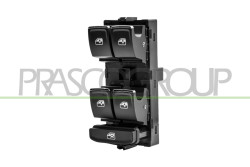 PULSANTIERA ALZACRISTALLO PORTA ANTERIORE SINISTRA-NERA-BORDO CROMATO-4 INTERRUTTORI-10 PINS SKODA - OCTAVIA - Mod. 01/17 - 02/2