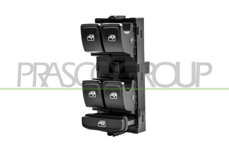 PULSANTIERA ALZACRISTALLO PORTA ANTERIORE SINISTRA-NERA-BORDO CROMATO-4 INTERRUTTORI-10 PINS SKODA - OCTAVIA - Mod. 01/17 - 02/2