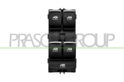 PULSANTIERA ALZACRISTALLO PORTA ANTERIORE SINISTRA-NERA-BORDO CROMATO-4 INTERRUTTORI-10 PINS SKODA - OCTAVIA - Mod. 01/17 - 02/2