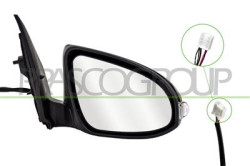 RETROVISORE DESTRO-ELETTRICO-CON PRIMER-TERMICO-CON FANALE-CONVESSO-7 PINS TOYOTA - AURIS - Mod. 01/13 - 08/15