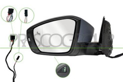 RETROVISORE SINISTRO-ELETTRICO-CON PRIMER-TERMICO-CHIUDIBILE-CON FANALE-CON LUCE CORTESIA-CON BLIS-ASFERICO-11 PINS VOLKSWAGEN -