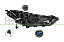 PROIETTORE SINISTRO H7+H7+H7-ELETTRICO-CON MOTORE-CON LUCE DIURNA-NERO-LED HYUNDAI - TUCSON (TL) - Mod. 04/15 - 08/18