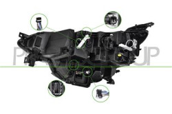 PROIETTORE DESTRO-ELETTRICO-CON MOTORE-CON LUCE DIURNA-CON FUNZIONE INDICATORE DIREZIONE-LED RENAULT - MEGANE - Mod. 03/16 - 01/